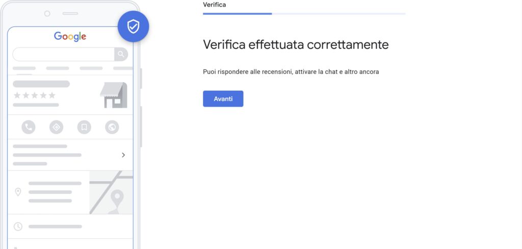 Google Business Profile verifica dell'attività